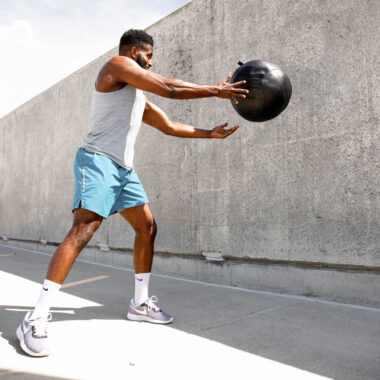 Athletic man training